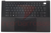 Teclado Dell XPS 15 9520 Black com Backlight Com Topcover Black INGLES