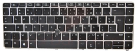 Teclado HP EliteBook 840 G3 Preto com Frame Silver Com TrackPad e Backlight  FRANCÊS
