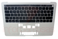Teclado Apple Macbook Pro A2159 EMC3301 Black com Topcover Silver com Backlight Refurbished