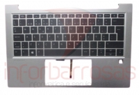 Teclado HP Probook 430 G8 Black Com Topcover SIlver com Backlight com Fingerprint