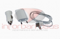 Transf. Compativel Apple iPHONE 5(Carro, Usb, Parede)